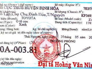 Lô 2: 01 xe ô tô hiệu Toyota Zace GL 1.8, BKS: 20A-003.81 - Cục Thuế tỉnh Thái Nguyên
